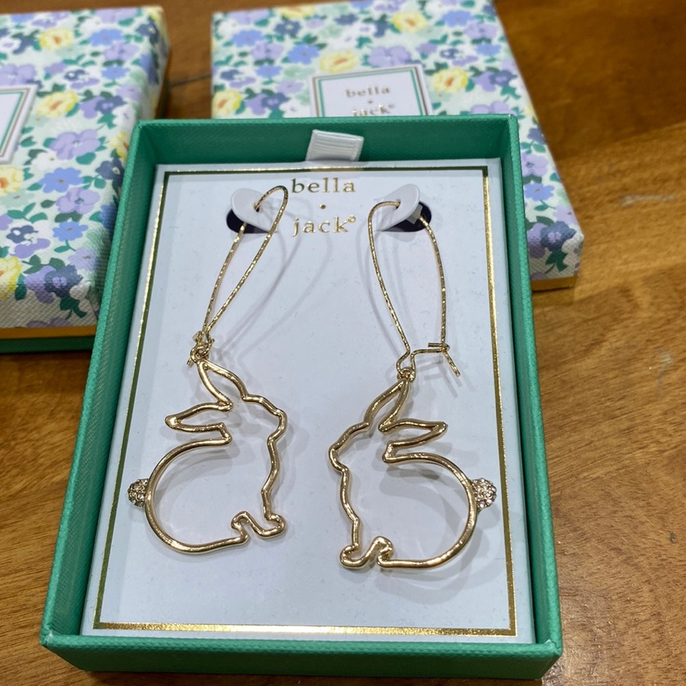 NWT.  Bella•Jack, bunny earrings.